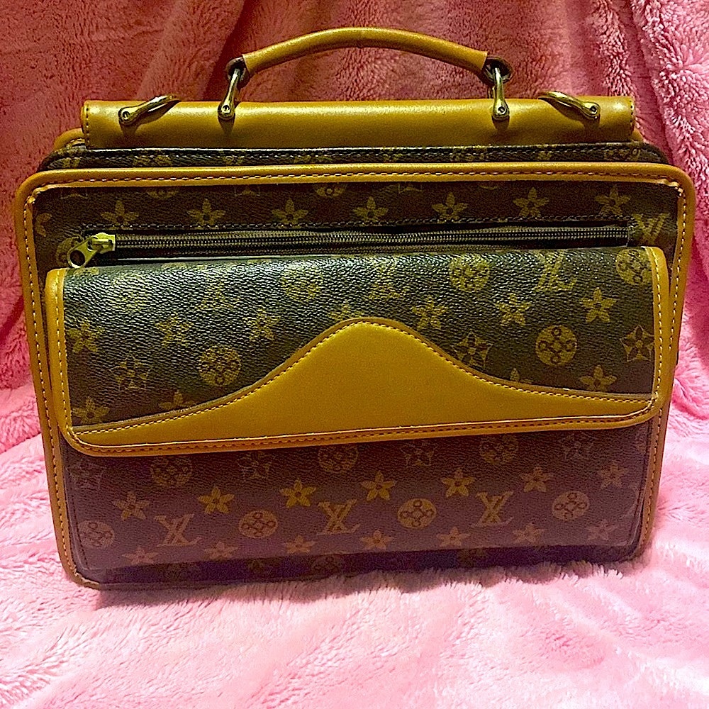 Luxury LV monogram Brown and Tan Laptop Bag
